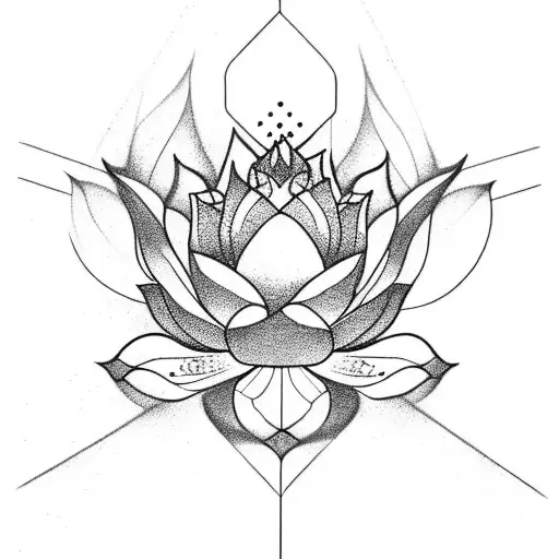 Lotus Flower With A Downward Triangle