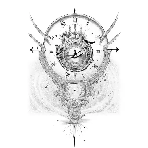 Bleeding Hour Glass Time Is On Your Side With The Numeral Clock On It