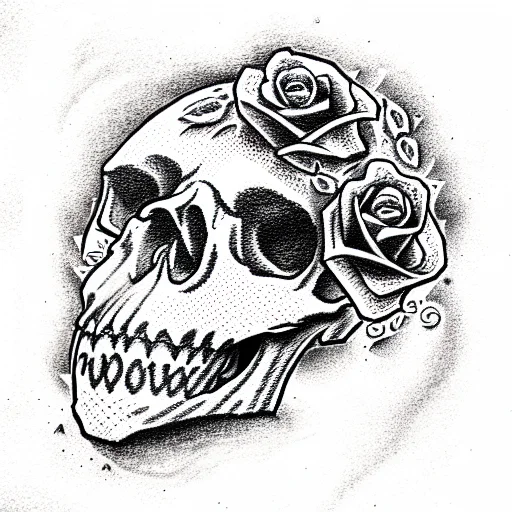 Skull With Roses