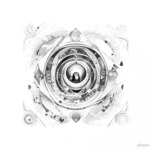 An Artistic Representation Of Hecate Surrounded By A Spiral Of Watercolor Elements