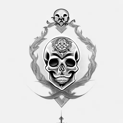Skull With Symbol On Forehead