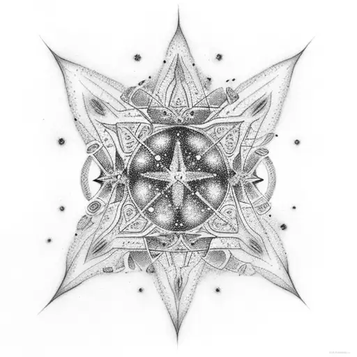 Pleiades Constellation With Maia Star Enlarged And Highlighted