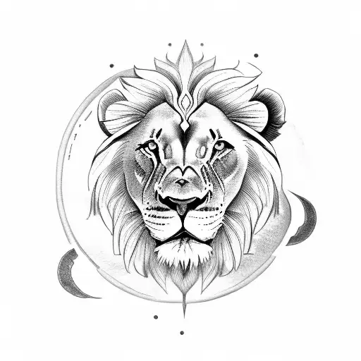 Lion With Sun