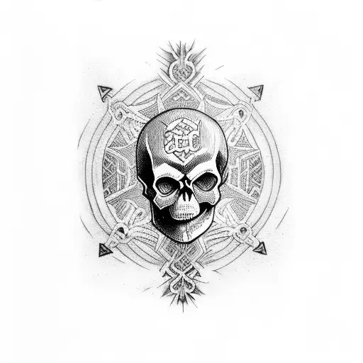 Skull With Symbol On Forehead