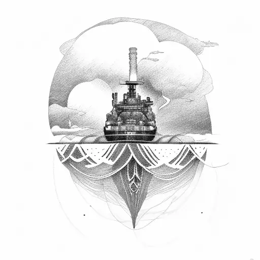 River With Coal Transporting Line