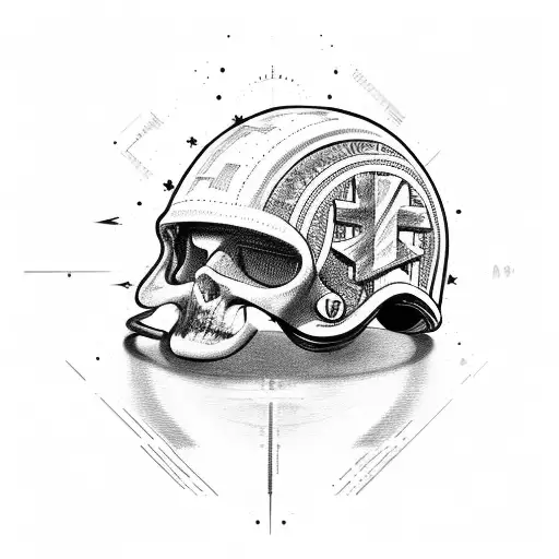 Cross With Italian Going Through The Middle And A Army Helmet Hanging Off The Side