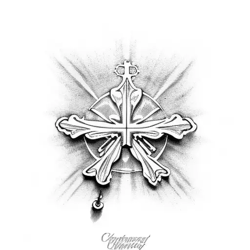 Christian Cross And Butterfly