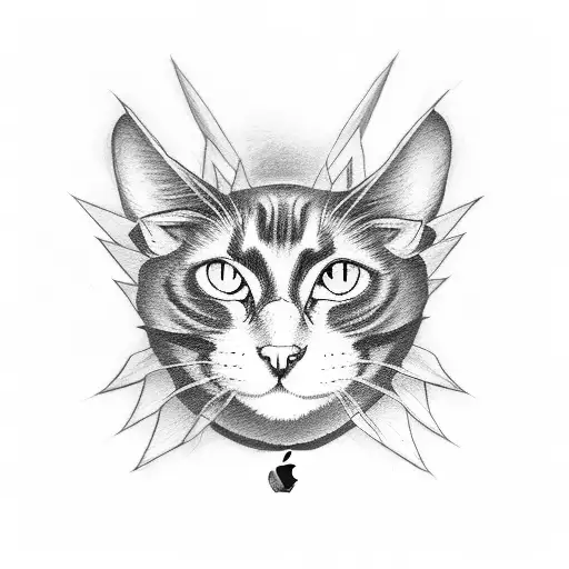 Black Cat With Bat Wings Smoking A Iphone