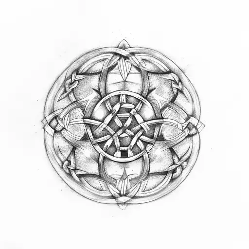 Celtic Triquetra And Celtic Tree Of Life