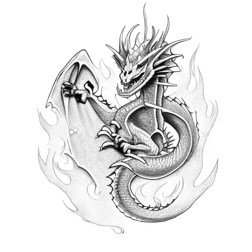 Dragon Spitting Fire Saying Morla