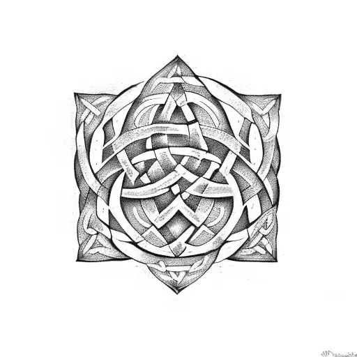 Celtic Triquetra And Celtic Tree Of Life