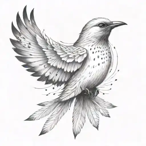 White Bird Freedom Feathers Falling