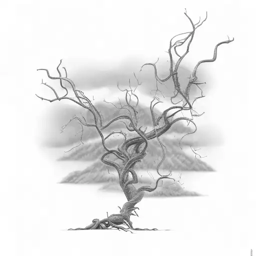 Dead Tree With Creeping Vines