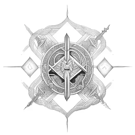 The Cross Sword Firelight Yin Yang Wallknot