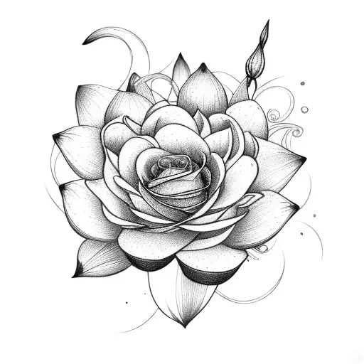 Flower Bouquet With Rose Camelia Lotus Gladiolas