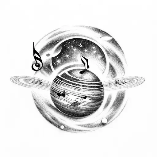 Music In Galaxy With Planets