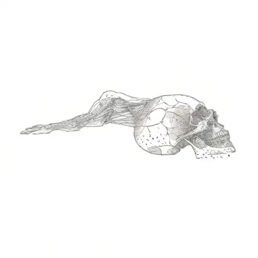 The Soul Leaving The Body Coming Out Of The Head Of The Skull