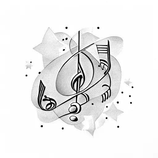 Music Notes And Stars