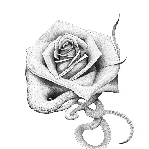 Snake With Rose