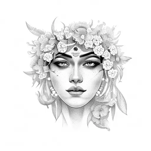 Indian Surrounded By Flowers