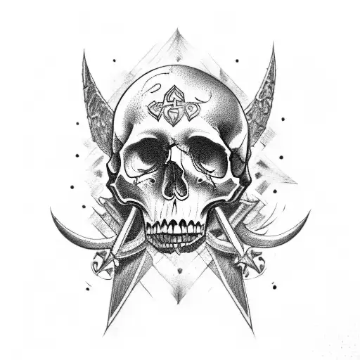 Memento Mori With Blade And Skull