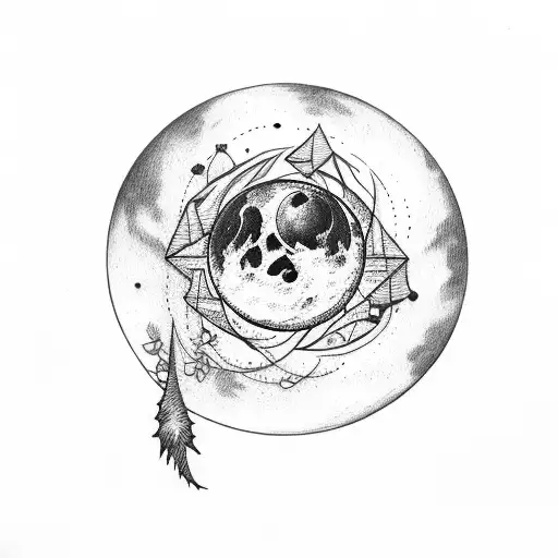 Moon With Letter R And V