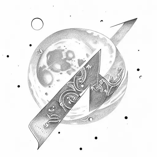 Moon With Letter R And V