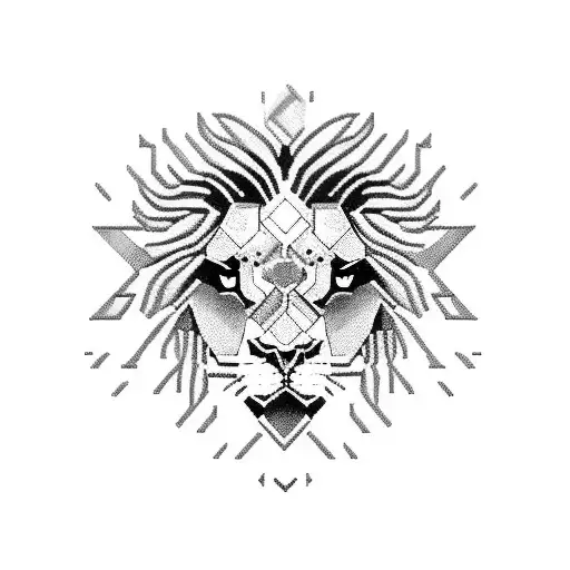 A Pixelated Lion With A Heart-shaped Pixel Art Of Your Girlfriend Inside