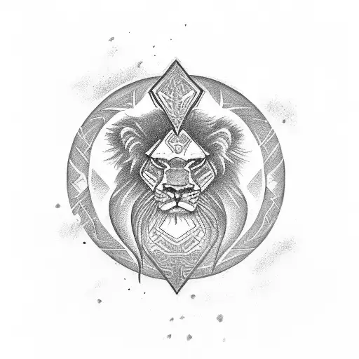 Simba Symbol With On Symbol In The Middle Of Forehead