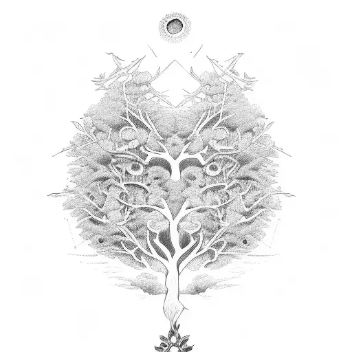 Family Tree With 2 Names On The Left And 1 On The Right