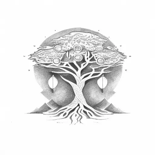 Family Tree With 2 Names On The Left And 1 On The Right