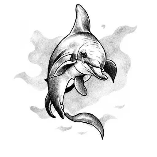 Create A Badass But Cute And Beautiful Medium Size Dolphin Tattoo And Add Viiimcmlxxiii Somewhere