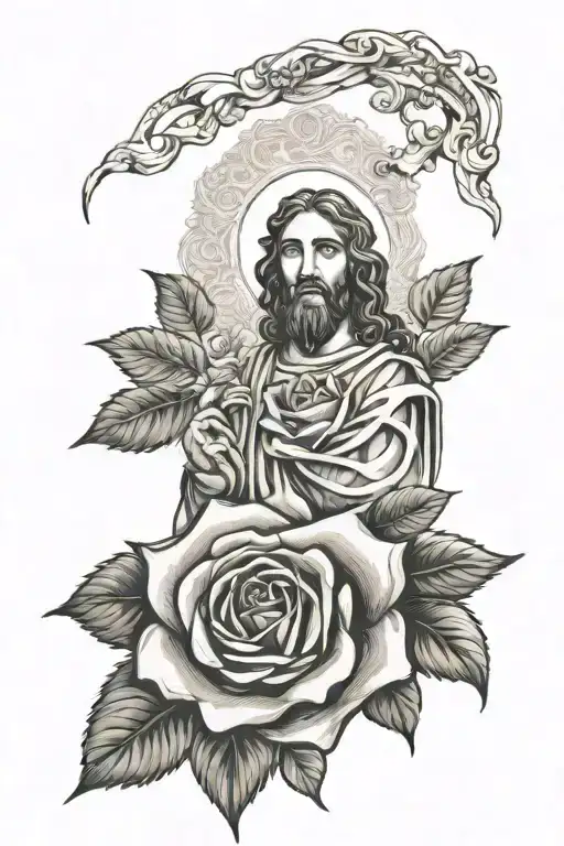 Rose Background With Jesus Walking With A Surprise Twist