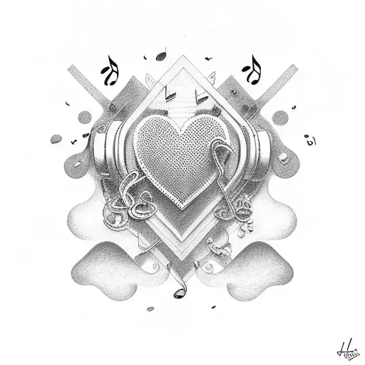 Les Is More With Heart And Music Notes