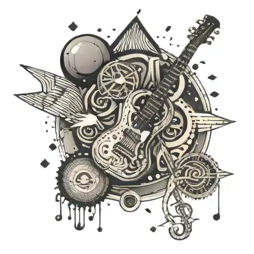 A Geometric Design Incorporating Music Notes And Mining Tools