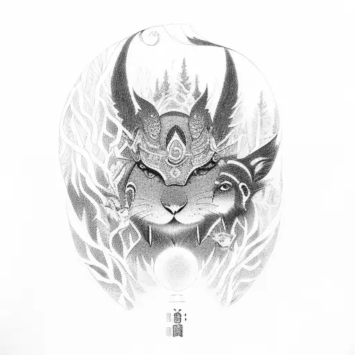 Tanjiro And Nazuko Surrounded By A Mystical Forest With Animals