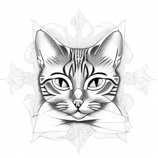 Cat Colored Flowers Mandala