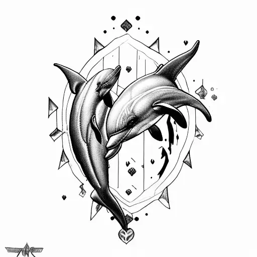 Create A Badass But Cute And Beautiful Medium Size Dolphin Tattoo And Add Viiimcmlxxiii Somewhere