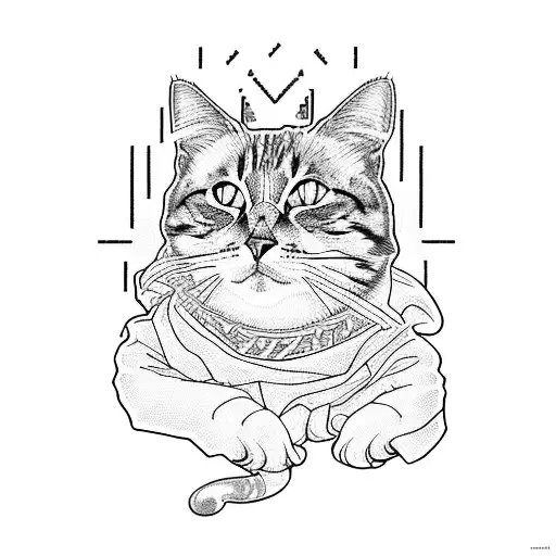 A Pixel Art Representation Of A Cat Riding A Motorcycle