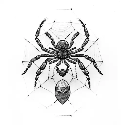 Evil Spider And Spider Web