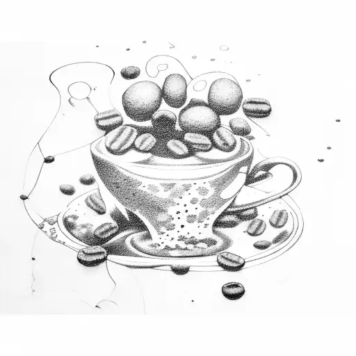 A Scientific Equation Made Up Of Coffee Beans And Anime Symbols