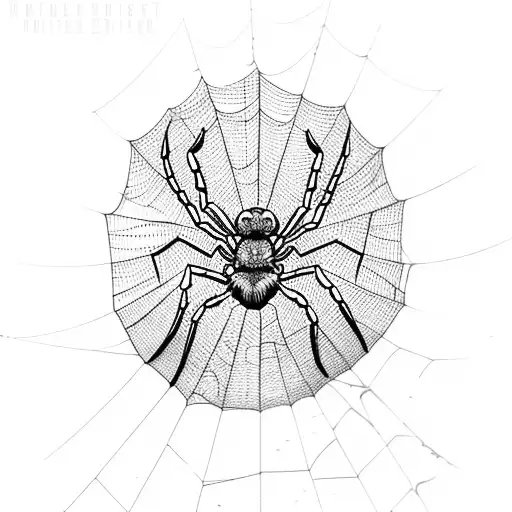 Horrible Spider And Spider Web