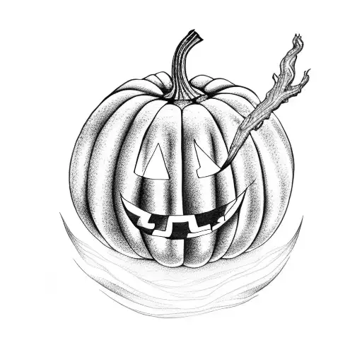 Hand Grabbing A Pumpkin By The Top With Fire Below It