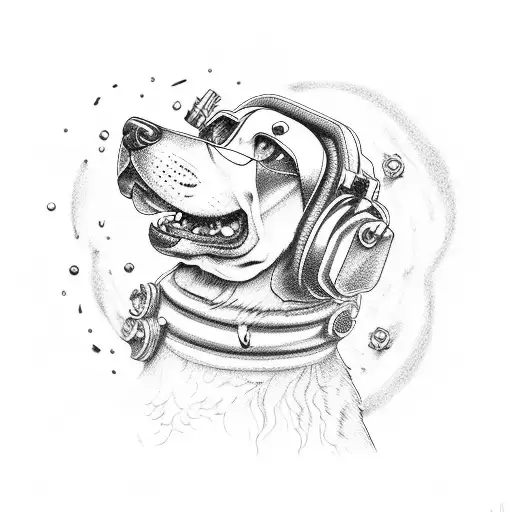 A Mechanic Dog Headbanging To Heavy Metal Music