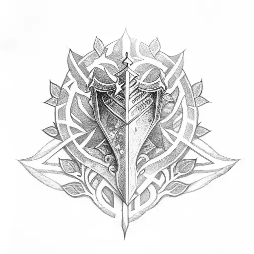 A Sword Surrounded By A Plant