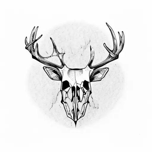 Deer Skull Within A Stamp