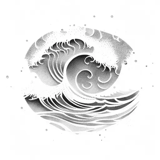 Ocean Wave Near Beach With Palm Tree