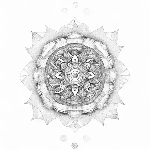Water-themed Mandala With Plant Elements