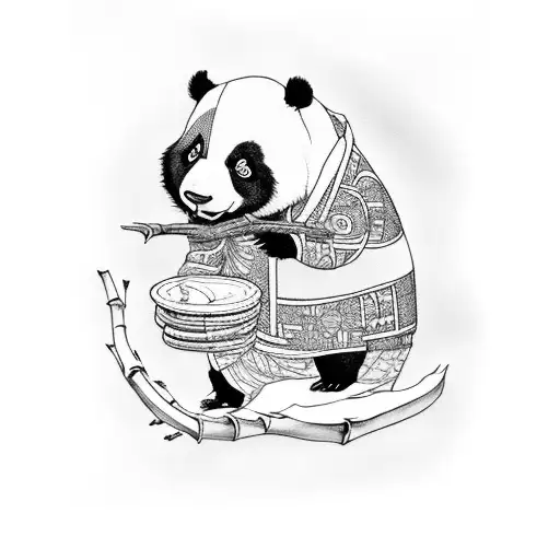 Cartoonish Panda Eating Bamboo And T-rex Holding A Wh Ite Blanket With A Duck And Unirocrn Walking