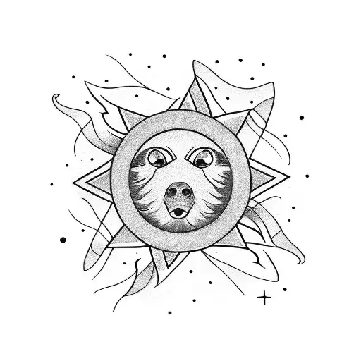 Stars And Sun With Lacrosse And Dog